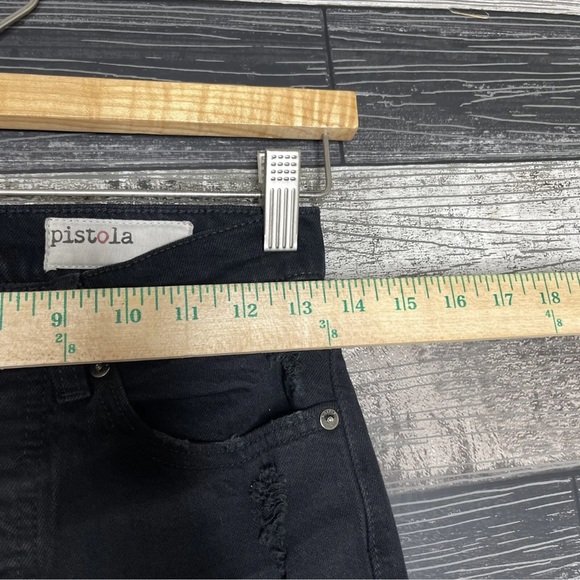 Pistola Womens Jeans Size 24 Black Distressed Skinny Ankle Length Stretch Fit 00 - Picture 9 of 11